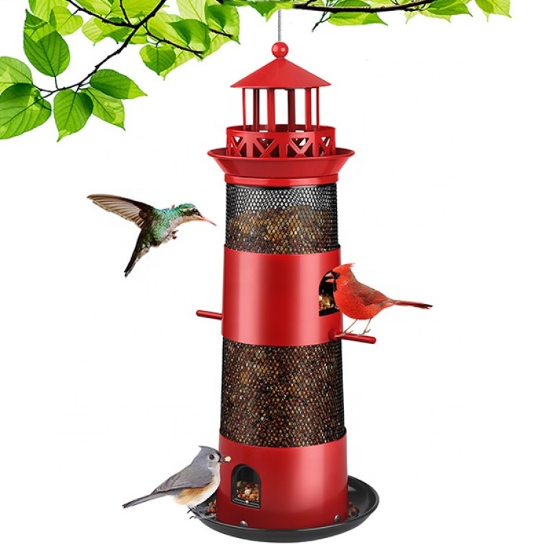 Garden Bird Feeder Manufacturer - Lighthouse Shape Hanging Wall Stand Large