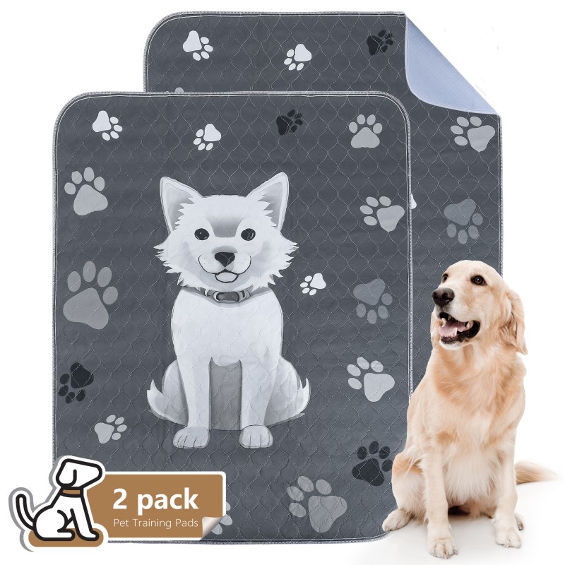 Puppy Pads Supplier - 34x36 Inch 2 Packs Reusable Anti-Slip Waterproof