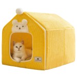 猫窝床厂家-卡通风格冬季温暖折叠舒适柔软