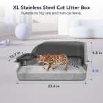 Stainless Steel Litter Box Supplier - Wholesale Anti-Urine Leakage XL