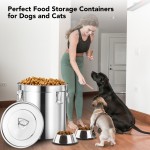 Pet Food Container Supplier - Stainless Steel Airtight 38LB Locking Lid