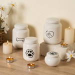 Ceramic Pet Urn Supplier - Modern Elegant Bone Jar Sealed Lid Ashes