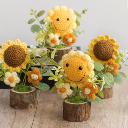 Crochet Flower Factory - OEM Sunflower Rose Pot Decoration