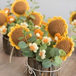 Crochet Flower Factory - OEM Sunflower Rose Pot Decoration