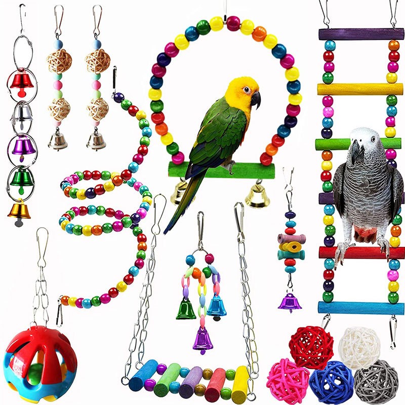 Bird Toy Set Manufacturer - OEM Safe Material 19Pcs Pack
