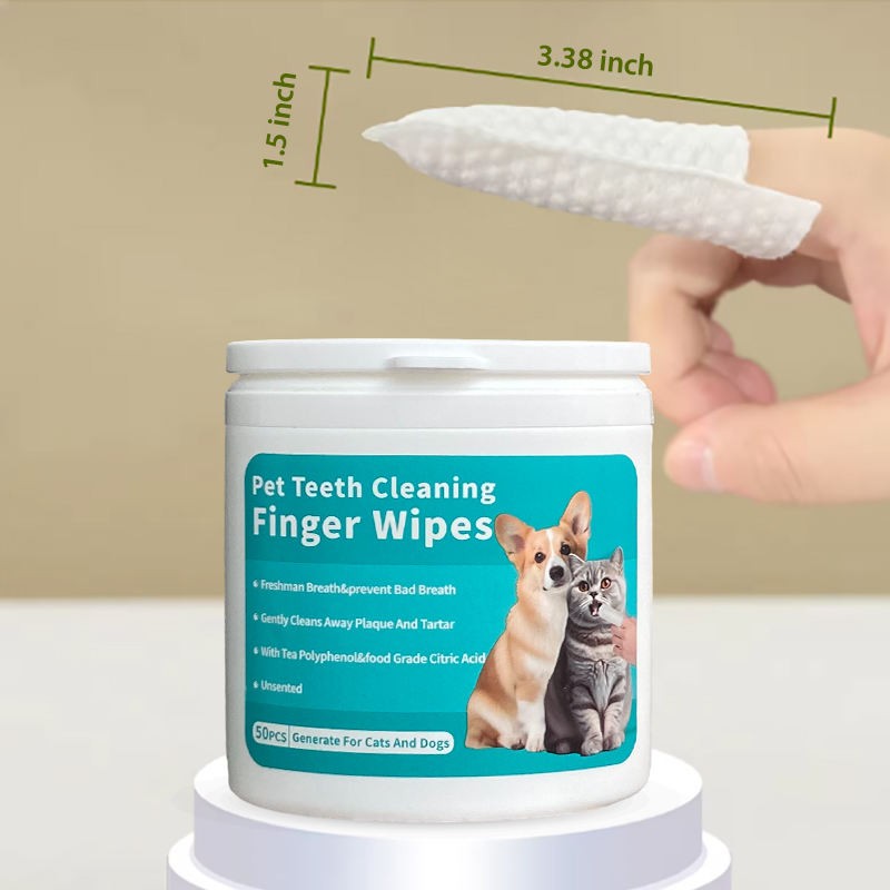 Pet Dental Wipes Factory - OEM 50 Pcs Finger Toothbrush