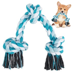 Pet Chew Toy Factory - OEM Blue Bite-Resistant Double Knot