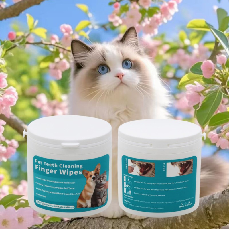 Pet Teeth Wipes Manufacturer - OEM Soft 50pcs Remove Plaque