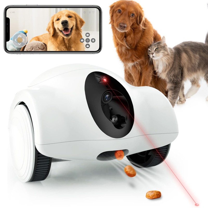 Pet Treat Camera Factory - 1080P HD Wifi 360° Move 2-Way Audio 30 Days Standby