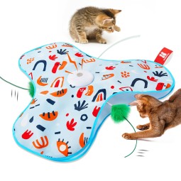 智能互动猫玩具供应商-充电移动隐藏羽毛运动玩具