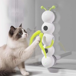 互动毛毛虫猫玩具源头工厂-模拟生物轨迹羽毛吸盘