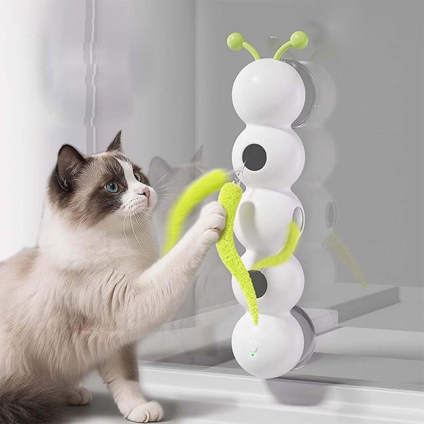 互动毛毛虫猫玩具源头工厂-模拟生物轨迹羽毛吸盘