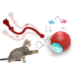 互动猫玩具源头工厂-快速滚动鸣叫运动激活球OEM定制