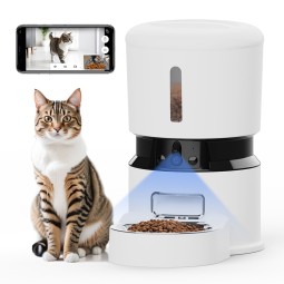 自动猫喂食器源头工厂-5G WiFi定时出粮带摄像头OEM代工