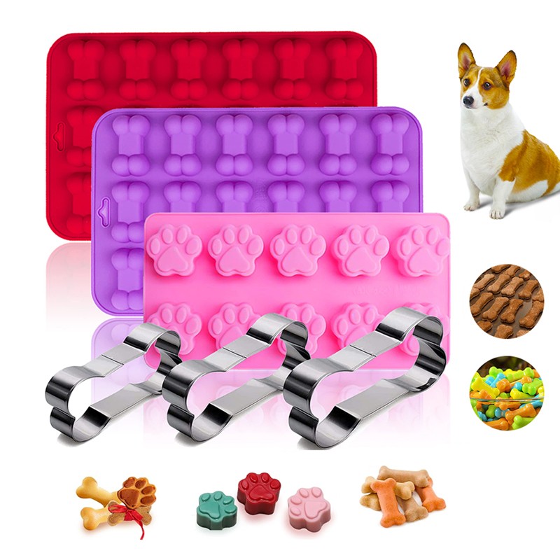 Dog Bone Cookie Cutters Factory - Silicone Treat Molds Paw Bone Baking Chocolate