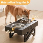 Raised Dog Bowl Supplier - Portable PP Stainless Steel Adjustable Feeder Height