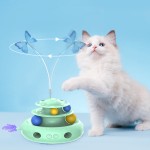 互动猫玩具生产厂家-三合一运动激活蝴蝶轨道球羽毛