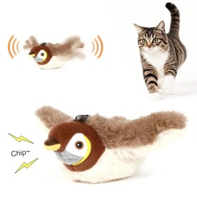 Cat Chirping Toys Manufacturer - USB Touch Activated Flapping Wings Sparrow Toy