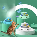 互动猫玩具生产厂家-三合一运动激活蝴蝶轨道球羽毛