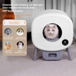自动猫砂盆生产厂家-智能APP控制76L大空间自清洁OEM定制