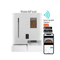 自动宠物喂食器生产厂家-二合一饮食机带摄像头OEM定制