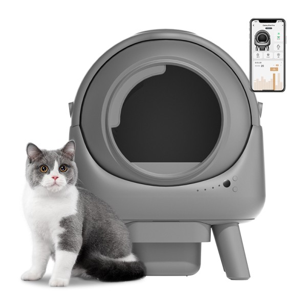 自动猫砂盆源头工厂-50L安全防夹自清洁批量供应