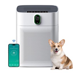 宠物空气净化器供应商- WiFi异味控制PM2.5监测HEPA滤网OEM代工