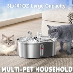 双碗猫饮水机生产厂家-3L不锈钢水位窗饮水器