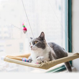 猫窗床源头工厂-窗户安装阳光吊床栖木无螺丝吸盘
