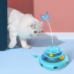 互动猫玩具生产厂家-三合一运动激活蝴蝶轨道球羽毛