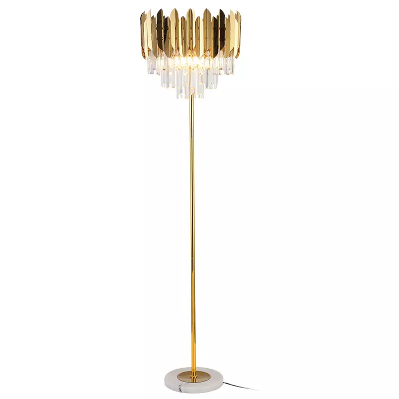 Marble Floor Lamp Supplier - Stainless Steel Crystal Luxury Living