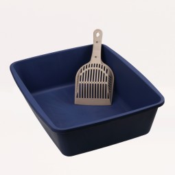 Open Cat Litter Box Supplier - Rim Design Indoor Toilet Two Sizes OEM