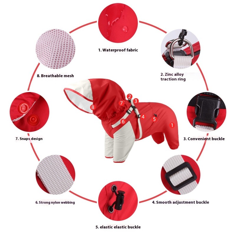 Pet Raincoat Manufacturer - Quick-Drying Waterproof Windproof Polyester