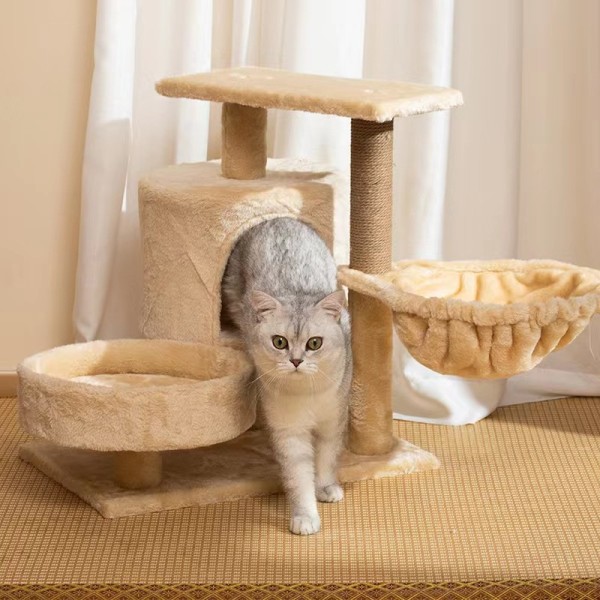Cat Tower Supplier - Modern Wood Gray Multi-level Scratcher