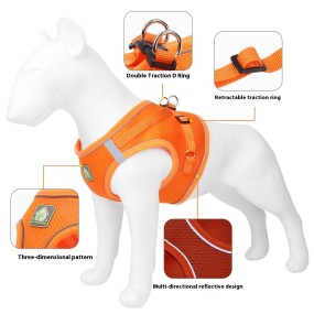 Dog Traction Rope Manufacturer - Breathable Reflective Polyester Vest