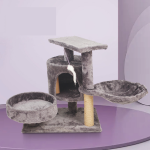 Cat Tower Supplier - Modern Wood Gray Multi-level Scratcher