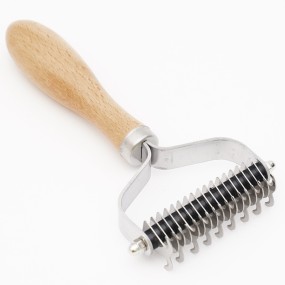 Pet Grooming Comb Supplier - Wooden Handle Large Dog Hair Brush Rake Comb