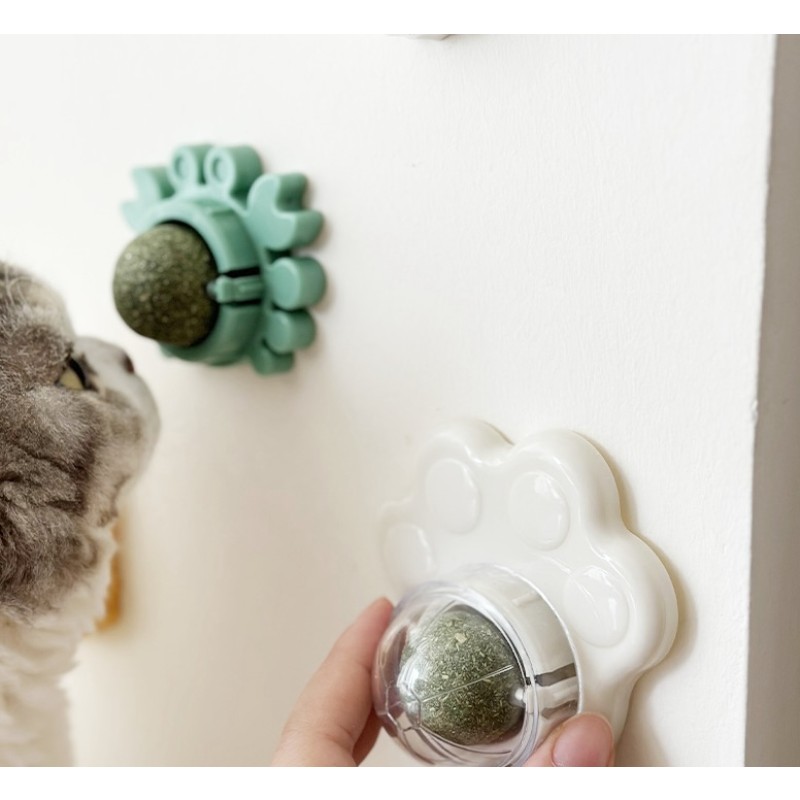Catnip Wall Toy Manufacturer - Paw-Shaped Ball Licking Teeth Cleaning Interactive