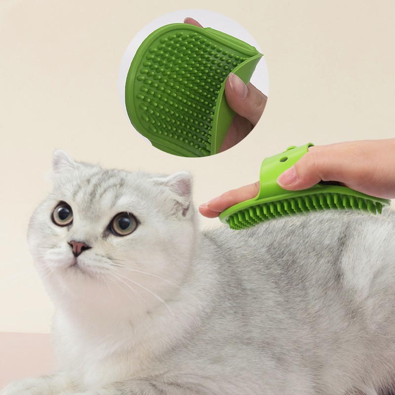 Pet Bath Scrub Manufacturer - Silicone Massage Portable Hair Dispenser Brush