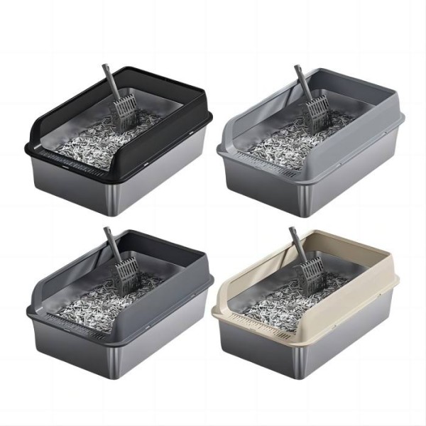 Cat Litter Box Supplier - Tall Open Top High Sides Non-Sticky