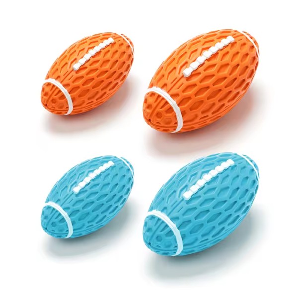 Dog Toy Supplier - Eco-Friendly Rugby Chew Squeaky Ball