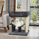 Cat Tower Manufacturer - Dark Gray Plush Wood Scratcher