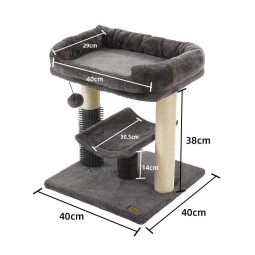 Cat Tower Manufacturer - Dark Gray Plush Wood Scratcher