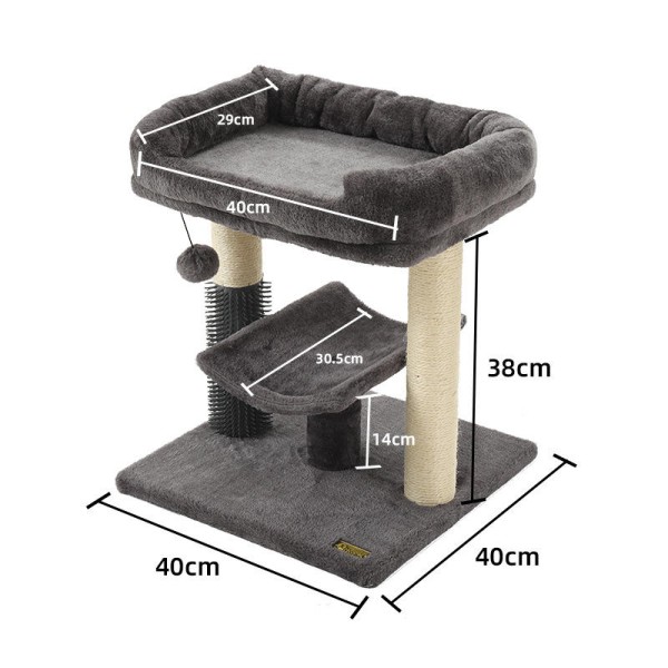 Cat Tower Manufacturer - Dark Gray Plush Wood Scratcher