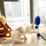 西兰花猫玩具生产厂家-毛绒弹性绳猫薄荷玩具