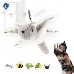 电动鸟玩具供应商-猫薄荷味扑翅鸣叫鱼运动