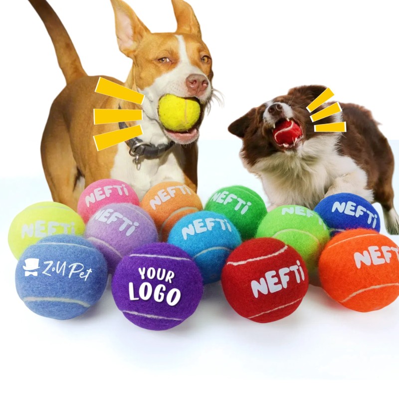 Pet Tennis Balls Supplier - Custom Logo Squeaky Training Balls Gift