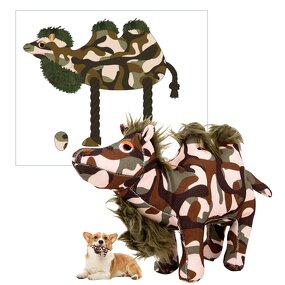 Double Animals Toy Manufacturer - Curved Deer Interactive Plush Squeaky