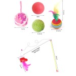 猫玩具套装源头工厂-8装橡胶球弹簧圣诞礼物