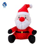 圣诞老人狗玩具源头工厂-毛绒发声咬胶玩具圣诞批发